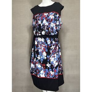 Madison Leigh Dress Size 16 Sleeveless Abstract Floral Artsy Statement Classy